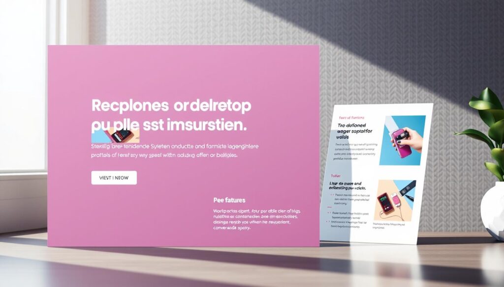 A sleek and modern landing page with a clean, minimalist design. In the foreground, a vibrant hero section showcases a captivating product or service, with a prominent call-to-action button. The middle ground features content modules highlighting key features and benefits, using eye-catching visuals and concise, persuasive copy. In the background, a subtle pattern or texture adds depth and sophistication, creating a cohesive and visually striking layout. The overall scene is bathed in soft, natural lighting, creating a warm and inviting atmosphere that draws the viewer in and encourages exploration. The composition is balanced, with a clear focus on conversion-driven design elements that effectively guide the user's attention.