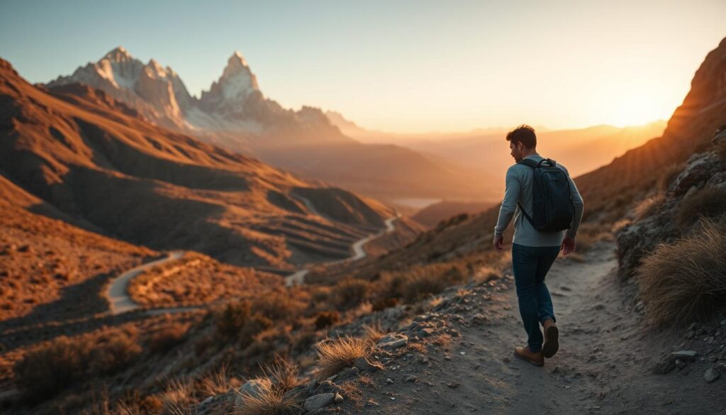 A startup journey unfolds against a backdrop of a winding path, dotted with obstacles and opportunities. In the foreground, a determined entrepreneur navigates the terrain, their gaze fixed on the horizon. Towering peaks loom in the distance, symbolizing the challenges yet to be conquered. The lighting is warm and golden, casting a hopeful glow over the scene. The composition is shot from a low angle, conveying a sense of resilience and perseverance. The overall mood is one of a thrilling adventure, where the path may be uncertain, but the entrepreneurial spirit remains unwavering.